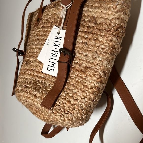 Beachly XIX Palms Shorebreak Woven Jute Backpack Bag Picnic Cooler NWT - Picture 6 of 9